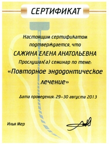 Сертификат обучения 2 Сажина Елена